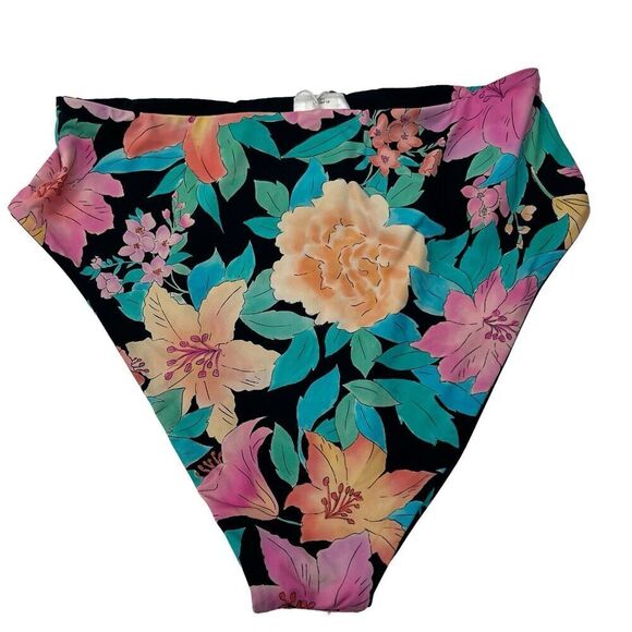 Billabong Women's Black Floral Reversable Bikini Swim Bottoms Size S Small - Picture 6 of 11